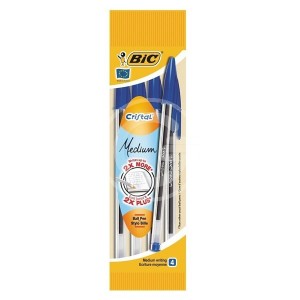 BLISTER BIC CRISTAL BLU 4PZ