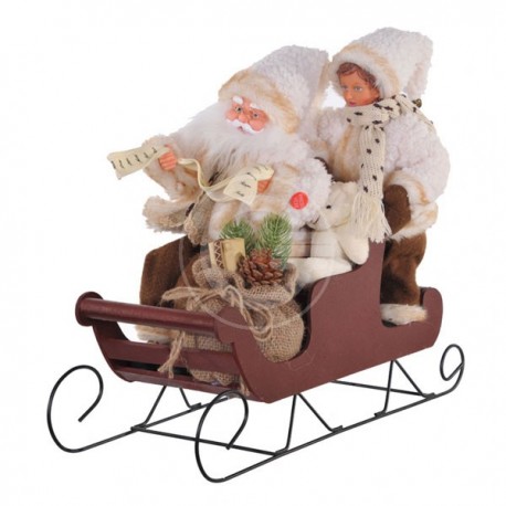 BABBO SLITTA C/BIMBO MOV+MUS 40 CM