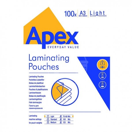 POUCHES A3 75-80MY  100 PZ. LUCIDE