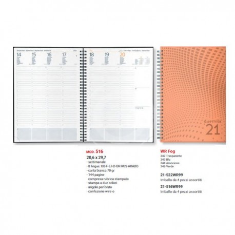 AGENDA SETTIMANALE 20,6X29,7 SPIRALE FOG